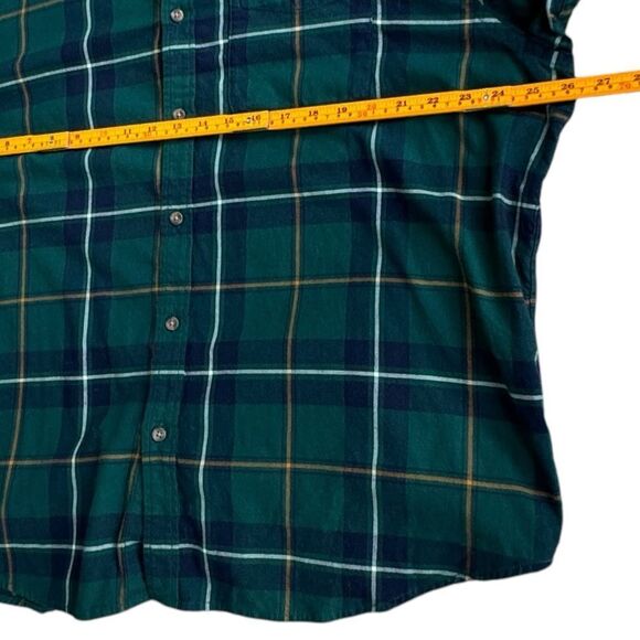 Old Navy Regular-Fit Built-In Flex Everyday Green Plaid Button Down Shirt. XXL. - Picture 4 of 8